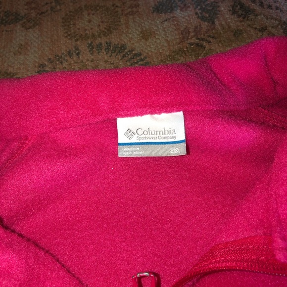 Columbia Pink 2X Zip Up Jacket With Pockets - Picture 2 of 5